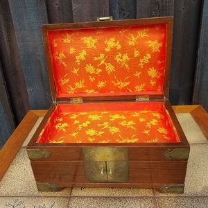 Mid Century Silk Chinese Jewelry Box George Zee